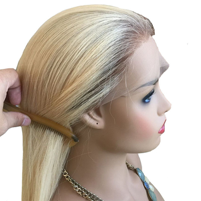 Suave y brillante 613 Blonde Ombre Destaca el cabello humano Peruca atada a mano para mujeres europeas
