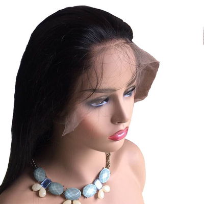 10-24 pulgadas de piel natural negra recta encaje completo hecha a mano de la gente Remy pelucas de pelo