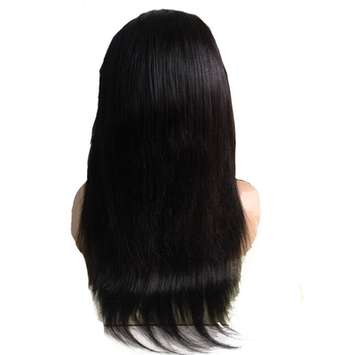10-24 pulgadas de piel natural negra recta encaje completo hecha a mano de la gente Remy pelucas de pelo