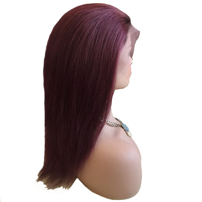 10-24 pulgadas de piel natural negra recta encaje completo hecha a mano de la gente Remy pelucas de pelo