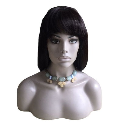 Naturales Negro virgen cruda Remy Full Lace Perucas atadas a mano con el cabello Bangs Vendedores de peluca