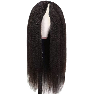 Corto diseño de moda 2022 Cuticular de onda de agua alineada en V sin encaje Peruca de cabello humano