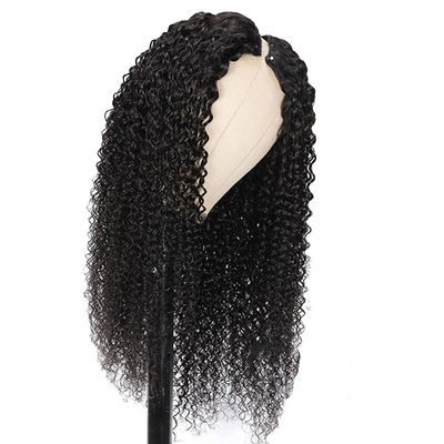 8-32 pulgadas V parte peluca cabello humano cabello birmano crudo para el cabello natural línea y aspecto rizado Kinky