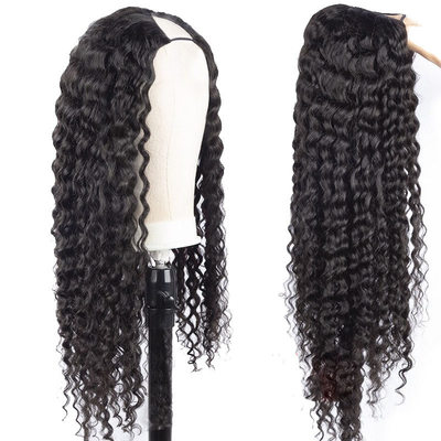 Deep Wave Raw Curly Human Hair Perucas para mujeres negras Pequeño/Gran/Medio Tamaño 8-32 pulgadas