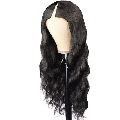 Ninguna Perucas de encaje V Parte del cabello de Camboya Peruca del cuerpo Onda del cabello humano crudo Sin dejar fuera sin pegamento