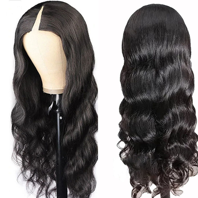 Ninguna Perucas de encaje V Parte del cabello de Camboya Peruca del cuerpo Onda del cabello humano crudo Sin dejar fuera sin pegamento