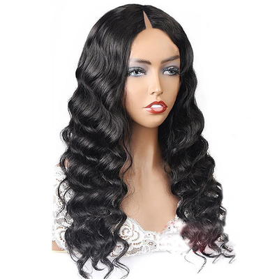 Pelucas de onda suelta V parte en línea con línea natural del cabello y máquina completa hecha doble dibujado