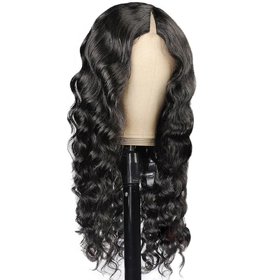Pelucas de onda suelta V parte en línea con línea natural del cabello y máquina completa hecha doble dibujado