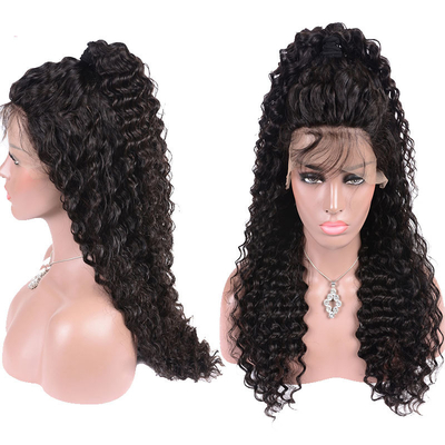 Cabello indio crudo HD Perucas frontales de encaje 360 Perucas de encaje para mujeres negras 10A 12A rizado