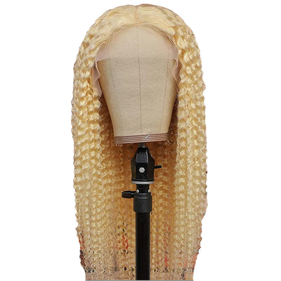 Cabello de grado Remy Cabello Italiano Largo Rizado Transparente Enlace Frente 613 Cabello humano rubio Pelucas