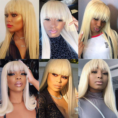 Cabello humano 100% virgen alineado con cutícula 613 Pelusa rubia para mujeres negras