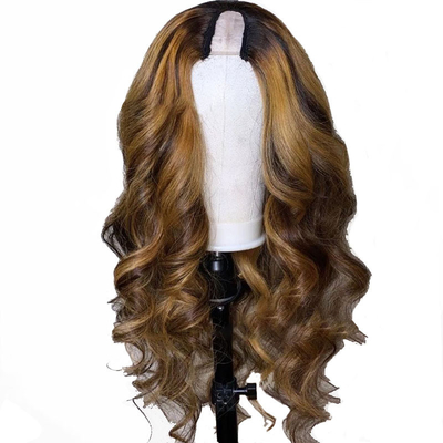 150 Densidad P4/30 Máquina sin pegamento hecha en U Parte Peruca de pelo brasileña para mujeres negras