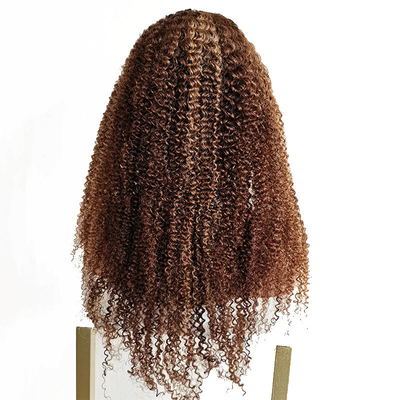 Cabello Remy Cabello virgen brasileño Cabello humano rizado rizado Perucas frontales P4/27 para mujeres negras