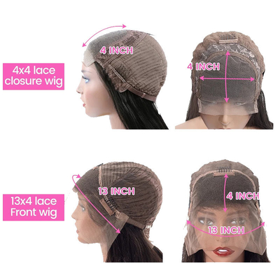 Corto de longitud luz marrón encaje delantero cabello humano cuerpo océano onda bob peluca para mujeres negras