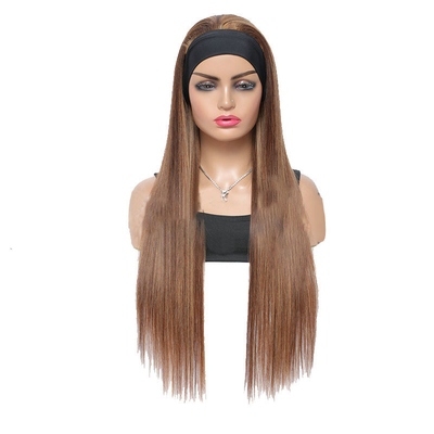 100% Cabello humano superior Cabello brasileño de resaltado de la cabeza Banda sin pegamento Peruca P4/27 para mujeres negras
