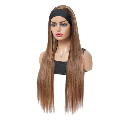 100% Cabello humano superior Cabello brasileño de resaltado de la cabeza Banda sin pegamento Peruca P4/27 para mujeres negras