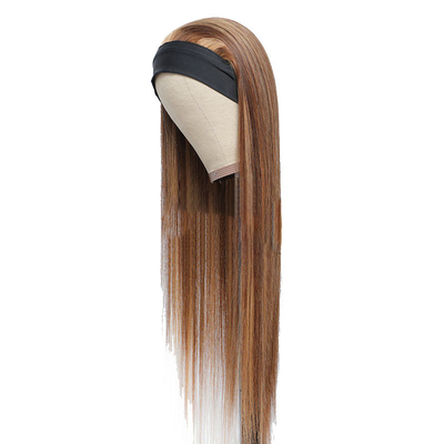 100% Cabello humano superior Cabello brasileño de resaltado de la cabeza Banda sin pegamento Peruca P4/27 para mujeres negras