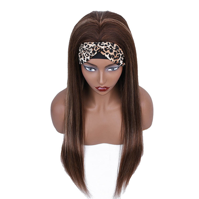 100% Cabello humano superior Cabello brasileño de resaltado de la cabeza Banda sin pegamento Peruca P4/27 para mujeres negras