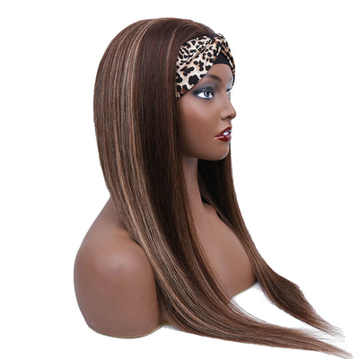 100% Cabello humano superior Cabello brasileño de resaltado de la cabeza Banda sin pegamento Peruca P4/27 para mujeres negras