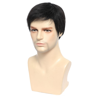 360 Natural Pre Pluck Cerradura corta Peruca masculina suave y brillante ventaja de la cutícula completa