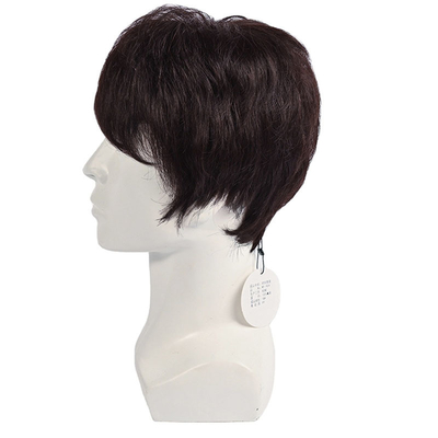 360 Natural Pre Pluck Cerradura corta Peruca masculina suave y brillante ventaja de la cutícula completa