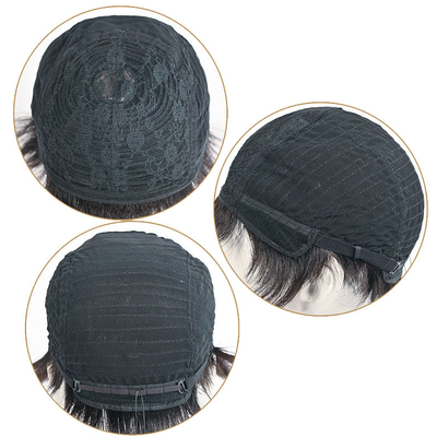 360 Natural Pre Pluck Cerradura corta Peruca masculina suave y brillante ventaja de la cutícula completa