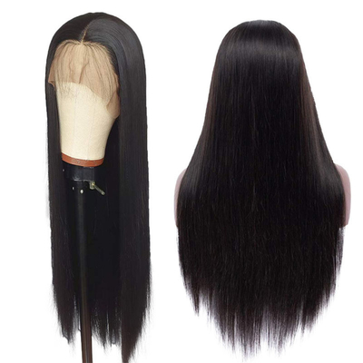 Long Black Bone Straight Vietense Raw Virgin Hair Wigs para la técnica de encaje delantero