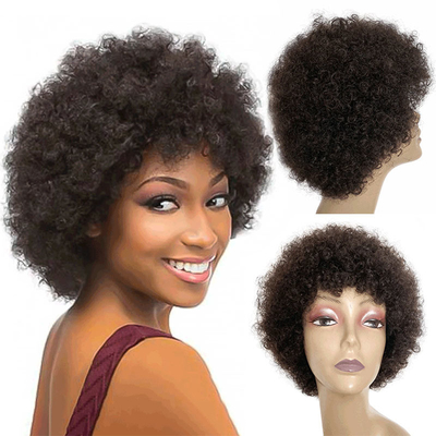 Cuticular del cabello humano indio crudo alineado con el corte de las brujas afro rizadas Pelucas GS Suministros 250g-450g