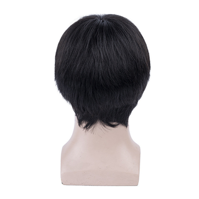 Perucas cortas sin pegamento personalizadas Cabello humano brasileño natural para hombres jóvenes a 250% de densidad