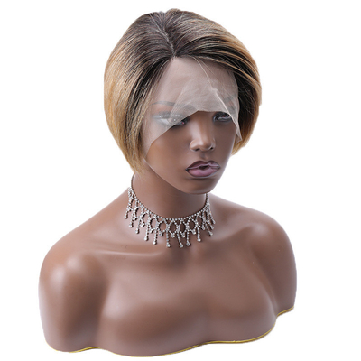 Largo Vietename virgen cruda HD 13x1 T Parte encaje Frente Pelicula corte de cabello humano Pelucas de sombreado marrón