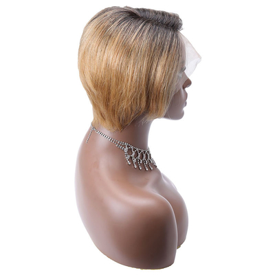 Largo Vietename virgen cruda HD 13x1 T Parte encaje Frente Pelicula corte de cabello humano Pelucas de sombreado marrón