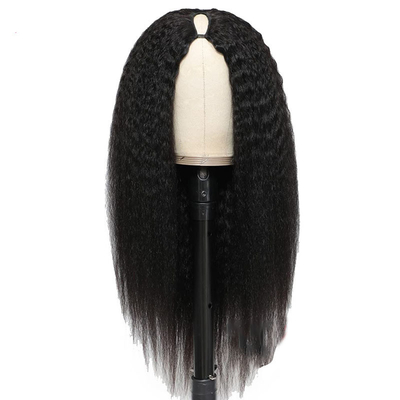 Cabello humano largo V parte peluca de 30 pulgadas Pequeño cabello liso brasileño Remy Perruque