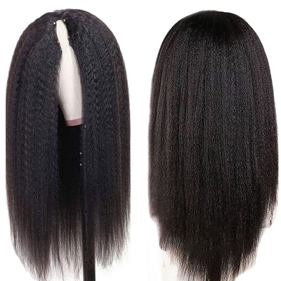 Cabello humano largo V parte peluca de 30 pulgadas Pequeño cabello liso brasileño Remy Perruque