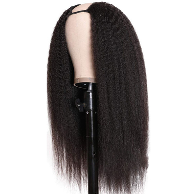 Cabello virgen ventaja Kinky el pelo humano recto sin pegamento U parte peluca para la compra al por mayor