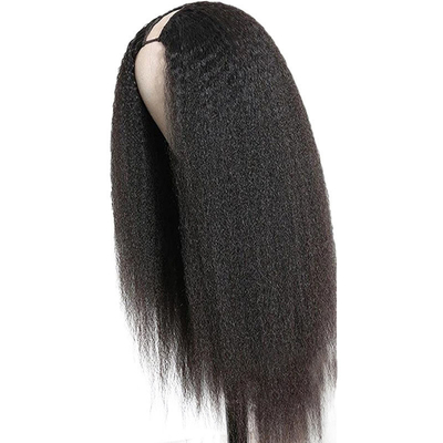 Cabello virgen ventaja Kinky el pelo humano recto sin pegamento U parte peluca para la compra al por mayor