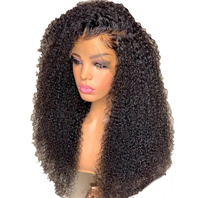 HD encaje suizo frente mongol peruano 13x4 afro kinky rizado pelo humano peluca con pelo de bebé