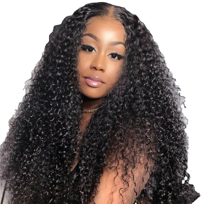 HD encaje suizo frente mongol peruano 13x4 afro kinky rizado pelo humano peluca con pelo de bebé