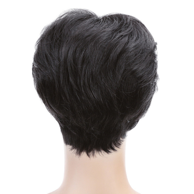 100% Cabello humano Cabeza llena Vietnam Negro Corte muy corto Pelucas de pelo indias para hombres asiáticos