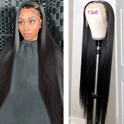 Tamaño medio encaje delantero original brasileño natural de pelo humano peluca para mujeres negras