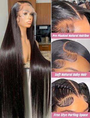 Tamaño medio encaje delantero original brasileño natural de pelo humano peluca para mujeres negras