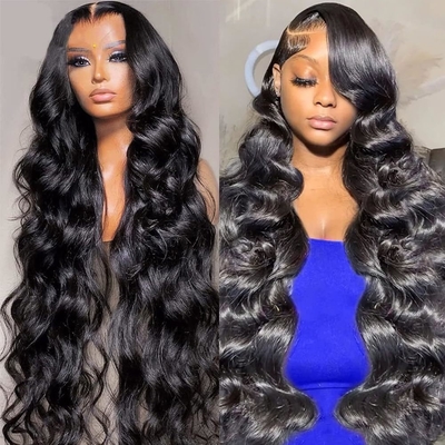 Tamaño medio encaje delantero original brasileño natural de pelo humano peluca para mujeres negras