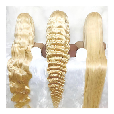 Cabello chino 613 rubio 13X6 Hd Full Lace Frontal Raw Cabello humano peluca con cabello de bebé