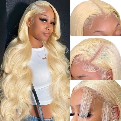 Cabello chino 613 rubio 13X6 Hd Full Lace Frontal Raw Cabello humano peluca con cabello de bebé