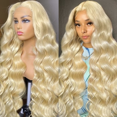 Cabello chino 613 rubio 13X6 Hd Full Lace Frontal Raw Cabello humano peluca con cabello de bebé