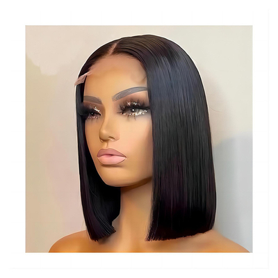 Cabello brasileño corto bob transparente bob pelucas Hd encaje delantero pelo humano pelucas 8-14 pulgadas