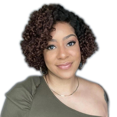 Cabello humano brasileño cortado de brujas rizado Full HD encaje sin pegamento parte lateral peluca para mujeres