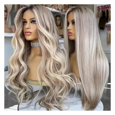 Cabello Europeo Cabello humano Pelucas con densidad frontal de 180% HD encaje Frente y onda del cuerpo